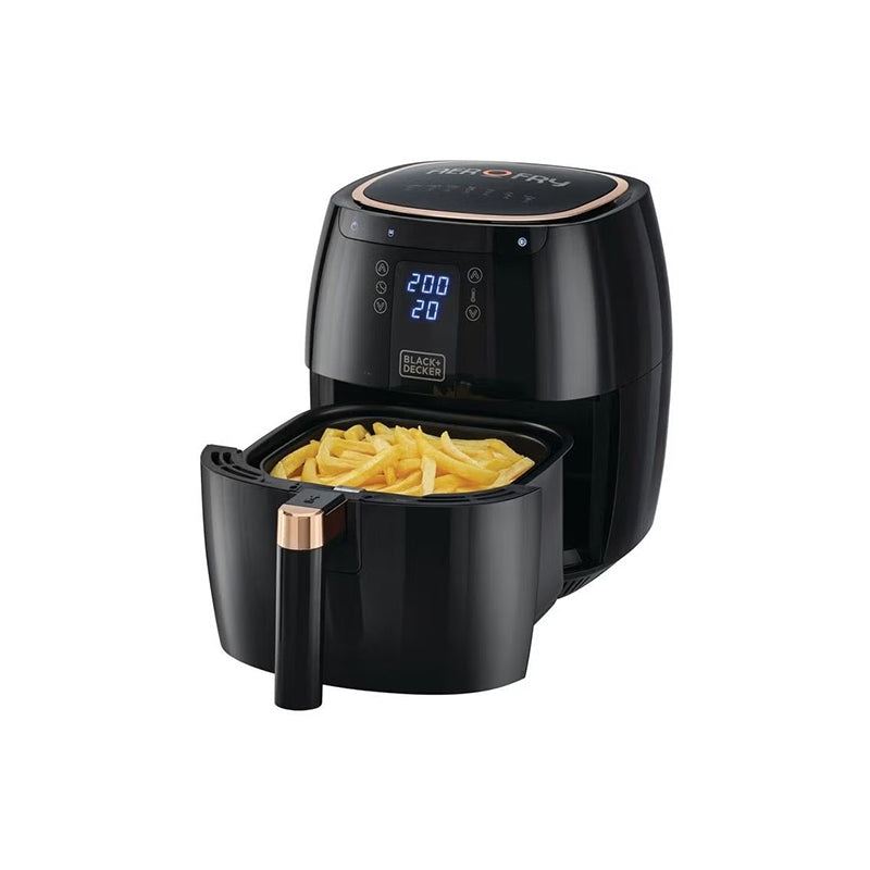 Black + Decker Digital Air fryer, 5.5 Liters, 1500 Watt, Black - AF5539-B5قلاية هوائية ديجيتال بلاك اند ديكر ، سعة 5.5 لتر، بقوة 1500 وات، اسود