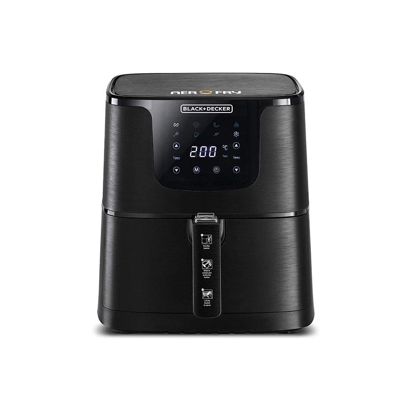 Black + Decker Digital Air Fryer, 4.3 Liters, 1700 Watts, Black - AF700 قلاية هوائية بلاك اند ديكر ديجيتال، 4.3 لتر، 1700 وات، اسود