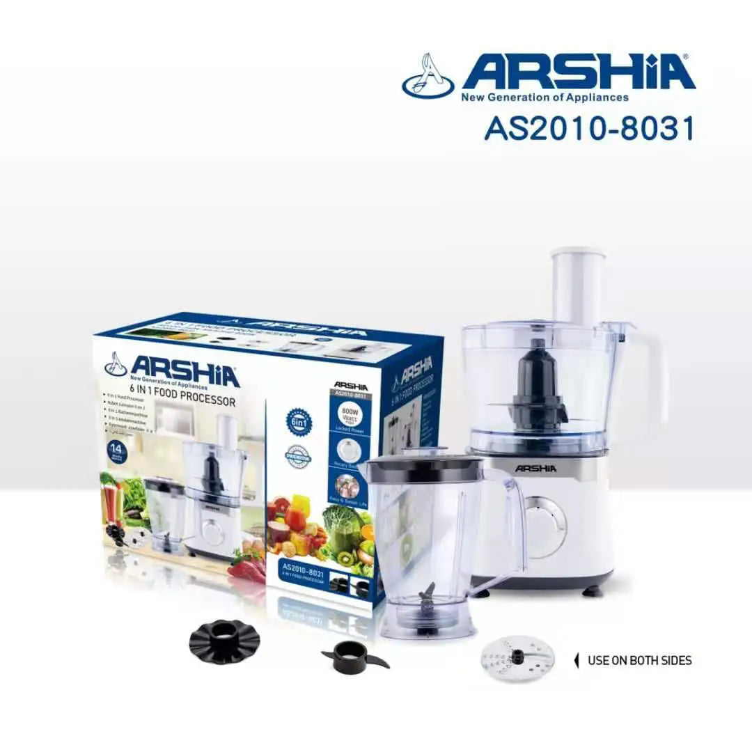 Arshia Food Processor 800W AS2010-8031 8x1 ارشيا محضر طعام
