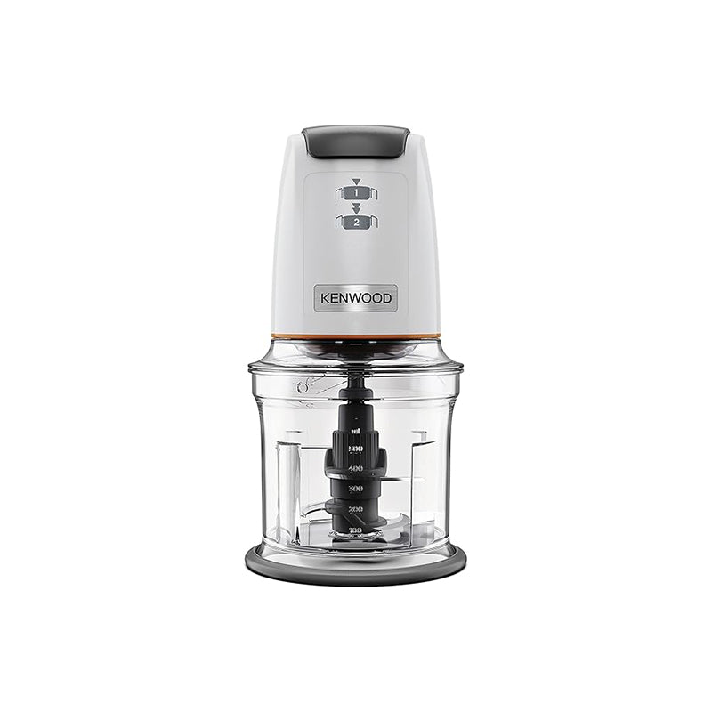 Kenwood Chopper with Attachments, 500 Watt, 500ml, Silver and White - CHP61.100WH كبة كينود بالملحقات، 500 وات، 500 مل، فضي وابيض