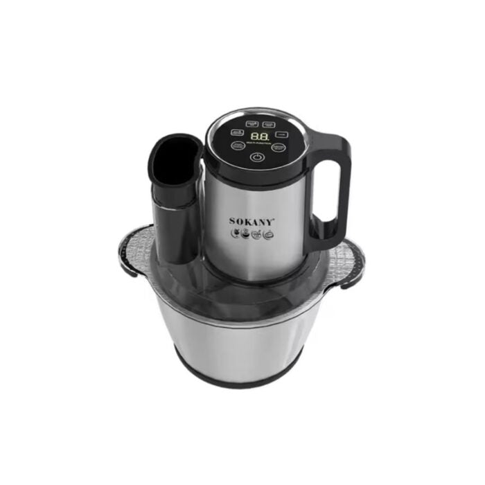 Sokany Stainless Steel 6-in-1 Digital Chopper 3.5L 1000W – SK-06012N كبه سوكانى استنالس 6*1 ديجيتال 3.5لتر1000وات بضمان المغربي