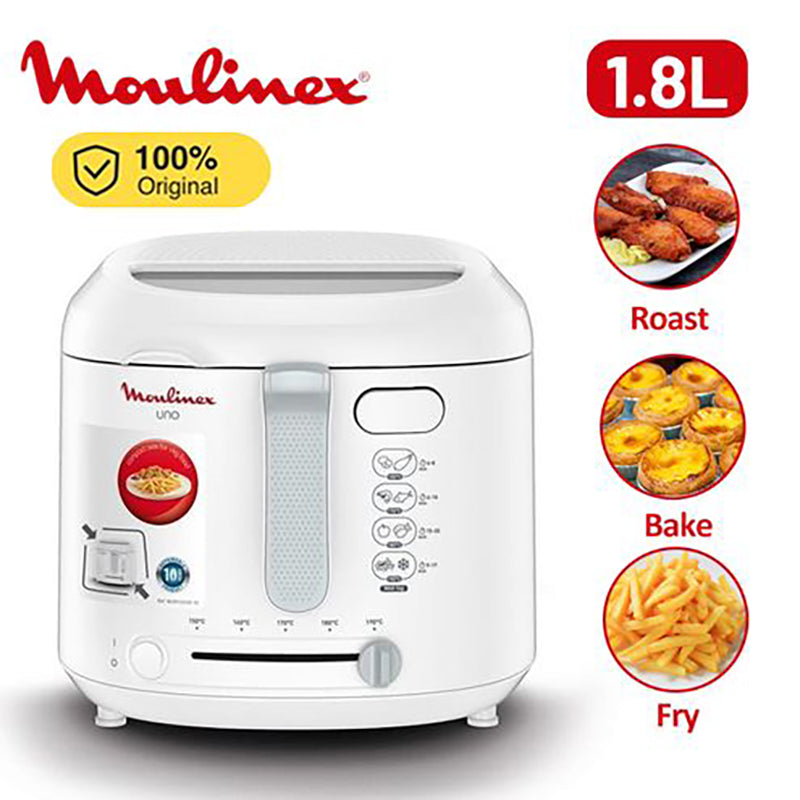 Moulinex Deep Fryer 1.0Kg/1.8L Capacity - Deep Oil Strainer Included - AF203127 مولينكس قلاية عميقة بسعة 1.0 كجم/1.8 لتر - تتضمن مصفاة زيت عميقة