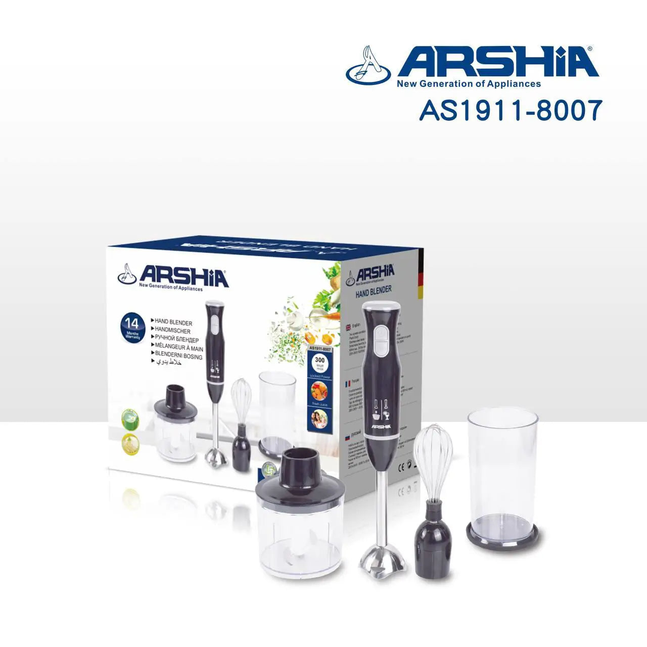 Arshia Hand Blender 300W AS1911-8007 300W ارشيا هاند بليندر