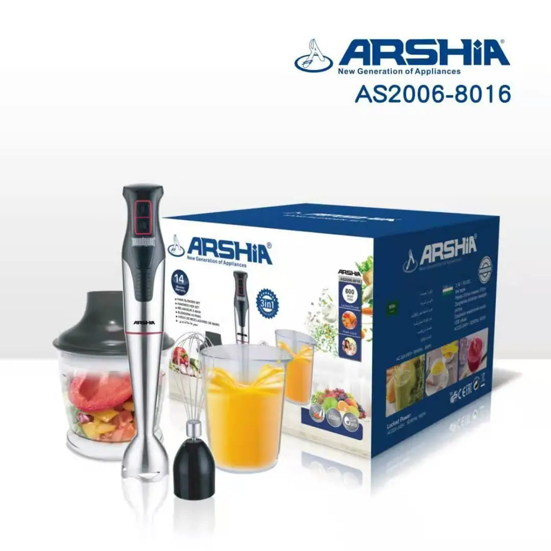 Arshia Hand Blender 800W AS2006-8016 3x1 ارشيا هاند بليندر