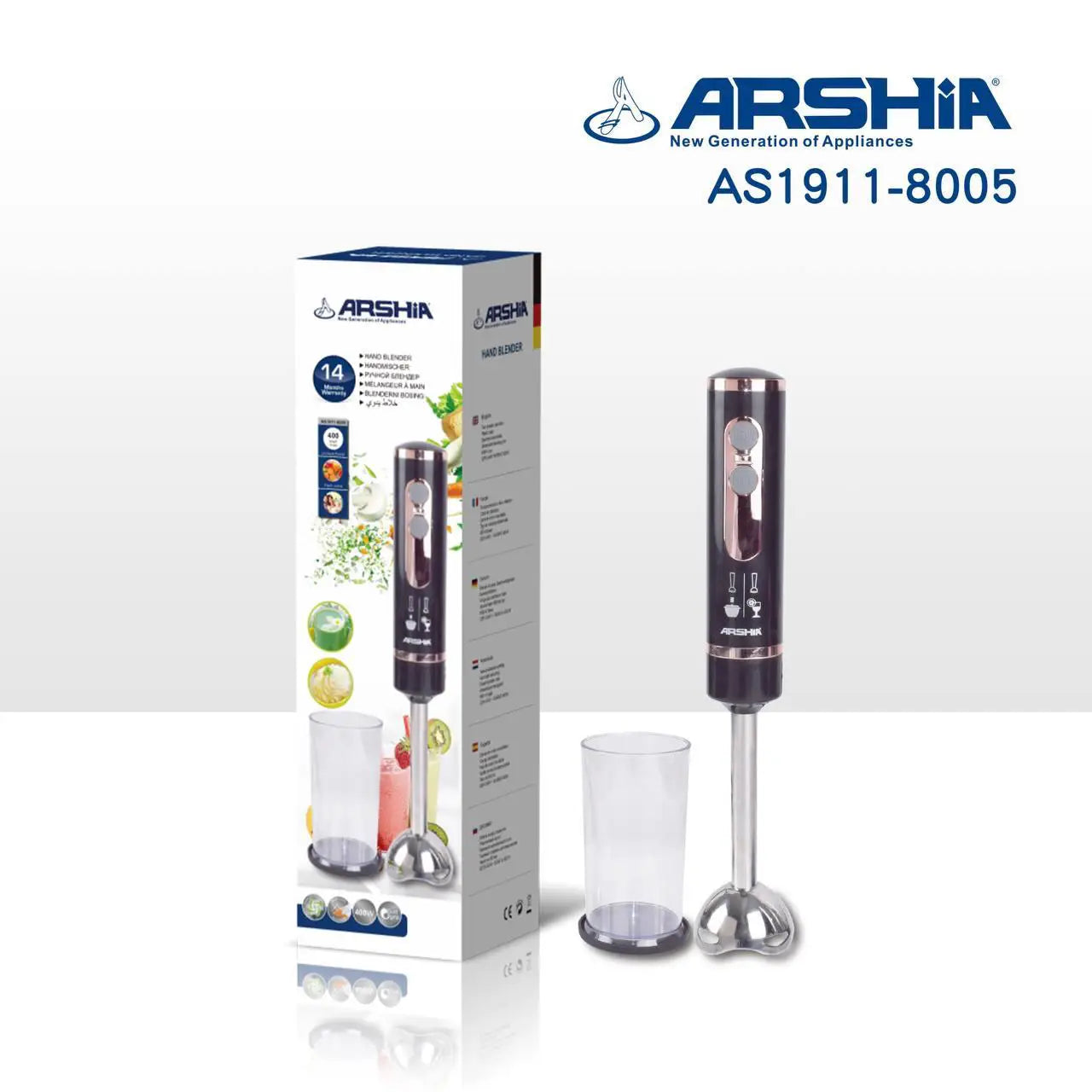 Arshia Hand Blender 400W AS1911-8005 ارشيا هاند بليندر