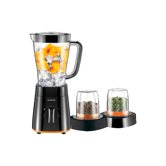 Kenwood Blender with 2 Mills , 1.5 Liter, 500 Watt, Black - BLP16.360BK خلاط كينوود مع 2 مطحنة، سعة 1.5 لتر، بقوة 500 وات