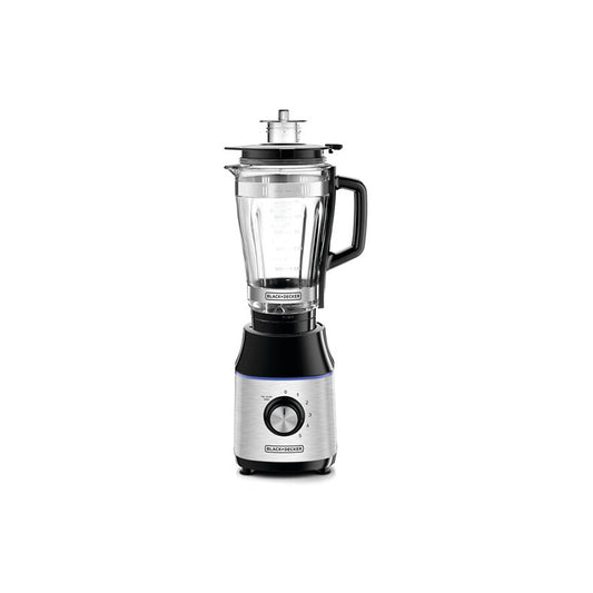 Black + Decker Electric Blender with Glass Jar, 700 Watts, 1.75 Liters, Black and Silver - BX650G خلاط كهربائي بلاك + ديكر بوعاء زجاج، 700 وات، 1.75 لتر