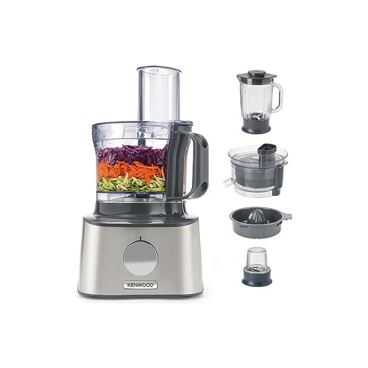 Kenwood Multipro Compact Food Processor, 800 Watt, Silver/Black - FDM307SS محضر طعام كينوود مالتي برو كومباكت، 800 واط، فضى/اسود