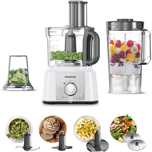 Kenwood Food Processor, 1000 Watt, White - FDP65.400WH محضر طعام كينوود، 1000 وات