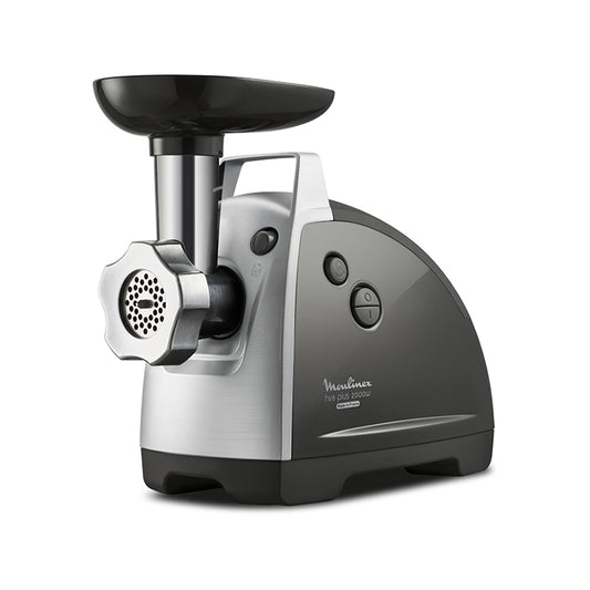 Moulinex HV8 Plus Meat Grinder, 2000 Watt, Black and Silver - ME682826 مفرمة لحم مولينكس HV8 بلس، 2000 وات