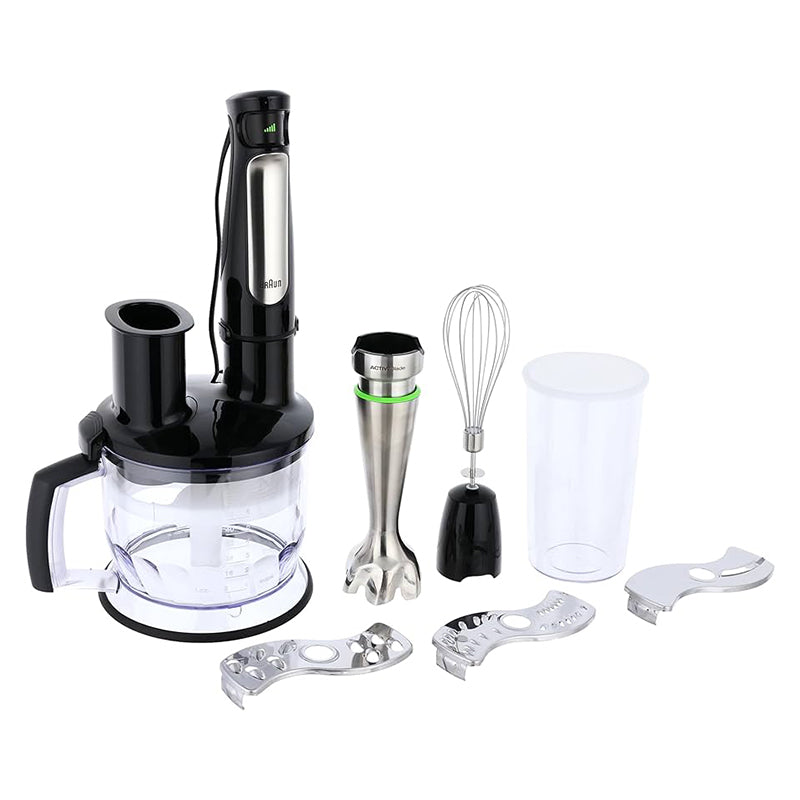 Braun MultiQuick 7 Hand Blender Set, 1000 Watt, Black Silver - MQ7075 هاند بلندر براون مالتي كويك 7 بالملحقات، 1000 وات