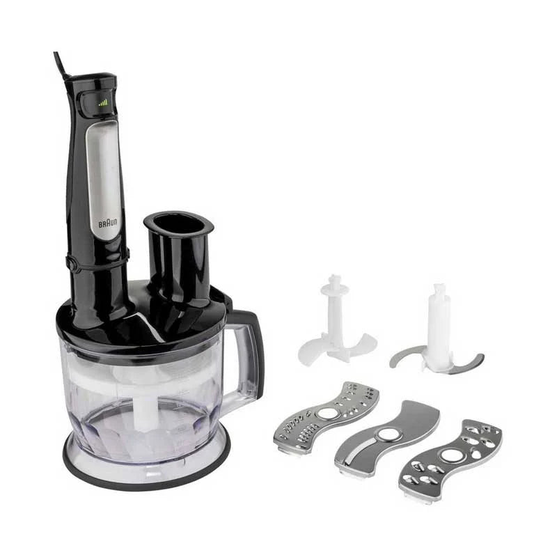 Braun MultiQuick 7 Hand Blender Set, 1000 Watt, Black Silver - MQ7075 هاند بلندر براون مالتي كويك 7 بالملحقات، 1000 وات