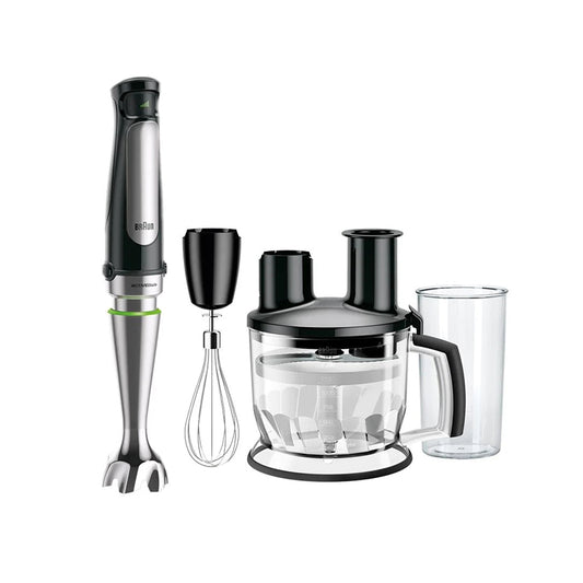 Braun MultiQuick 7 Hand Blender Set, 1000 Watt, Black Silver - MQ7075 هاند بلندر براون مالتي كويك 7 بالملحقات، 1000 وات