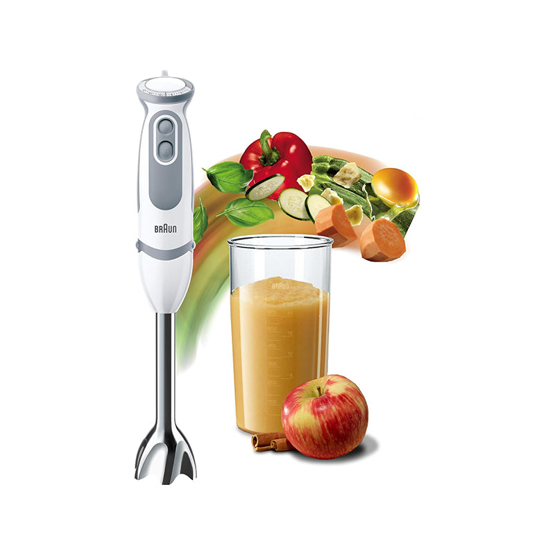 Braun Multi Quick 5 Vario Hand Blender, 1000 Watt, White- MQ5200 هاند بلندر براون مالتي كويك 5 فاريو، 1000 وات