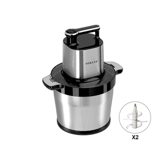 Sokany Stainless Steel Chopper + Extra Blade 1800W 8L –SK-7088A كبة سوكاني استانلس+سلاح اضافي 1800وات 8لتر بضمان المغربي
