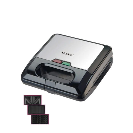 Sokany 3-in-1 Sandwich Maker 750W- KJ-303 ساندوتش ميكر سوكاني 3*1 750وات بضمان المغربي