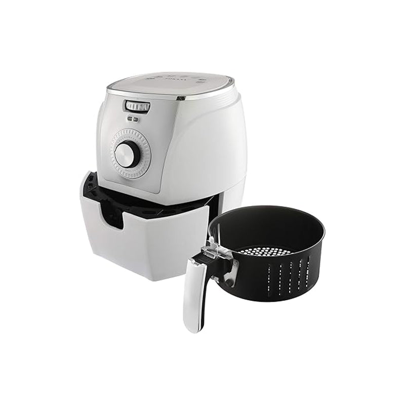 Sokany Air Fryer, 5 Liters, 1500 Watt, White and Silver - se-3010 سوكاني قلاية هوائية ،5 لتر، 1500وات