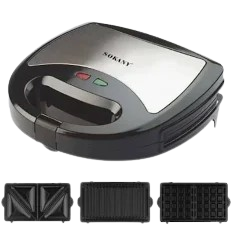 Sokany 1x3 Sandwich Maker 750W-SK-302N ساندوتش ميكر سوكاني 750وات 3 قطع بضمان المغربي