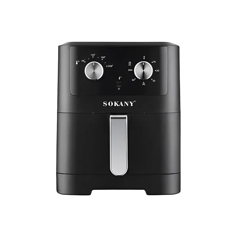 Sokany Air Fryer, 8 Liters, 2000 Watt, Black and Silver - sk-zg-8045 سوكاني قلاية هوائية ،8 لتر،  2000 وات