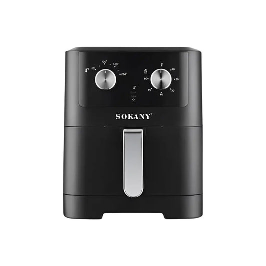 Sokany Air Fryer, 8 Liters, 2000 Watt, Black and Silver - sk-zg-8045 سوكاني قلاية هوائية ،8 لتر،  2000 وات